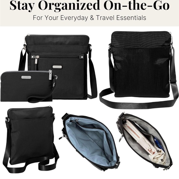 Baggallini Go Bagg Black Crossbody with RFID Wristlet NWT - Picture 5 of 10